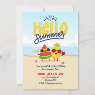 Invitación a caracteres de verano de Hello