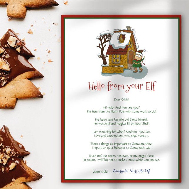 Invitación a carta de Chica Elf para niños Navidad (Subido por el creador)