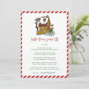 Invitación a carta de Chica Elf para niños Navidad