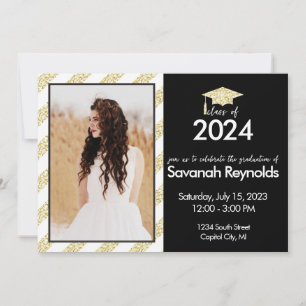 Invitación a casa abierta de graduación con fotos
