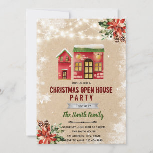 invitación a casa abierta de Navidad