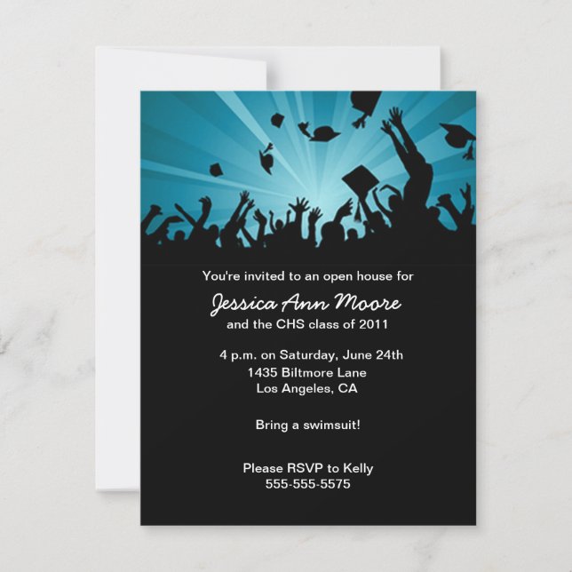Invitación a casa abierta para graduación (Anverso)