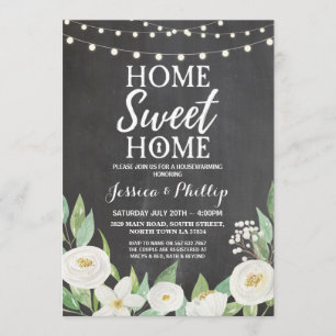 Invitación a casa del Fiesta Chalk Rustic