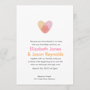 Invitación a casamiento cardíaco con huella digita