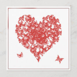 Invitación a casamiento cardíaco con mariposas Ros