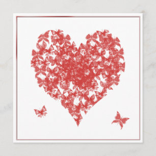 Invitación a casamiento cardíaco con mariposas Ros