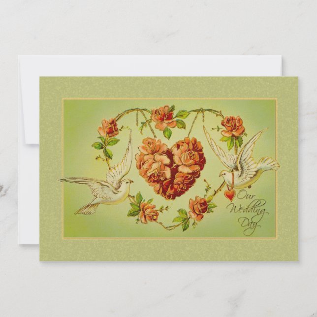 Invitación a casamiento cardíaco de Rosa de la pal (Anverso)