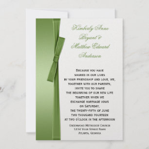 Invitación a casamiento con cinta de opciones Lime