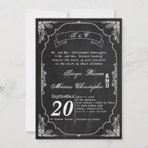 Invitación a casamiento con cosecha de chalkboard