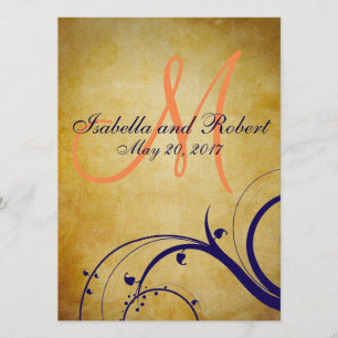 Invitación a casamiento con cosecha de Naranja azu