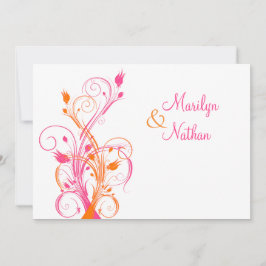 Invitación a casamiento con flores blancas rosas N