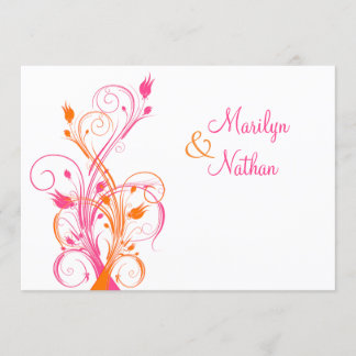 Invitación a casamiento con flores blancas rosas N