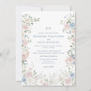 Invitación a casamiento con flores para Rosas de l