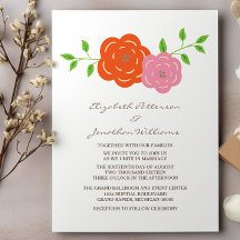 Invitación a casamiento con flores rosadas en Nara