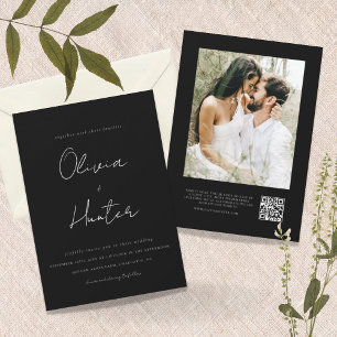 Invitación a casamiento con fotos de código QR min