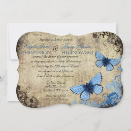 Invitación a casamiento con mariposa azul