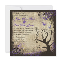 Invitación a casamiento con mariposa morada