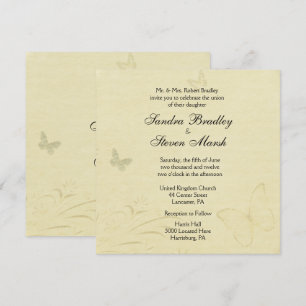 Invitación a casamiento con mariposas vintage