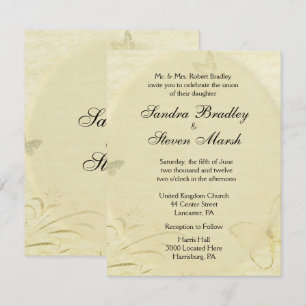Invitación a casamiento con mariposas vintage