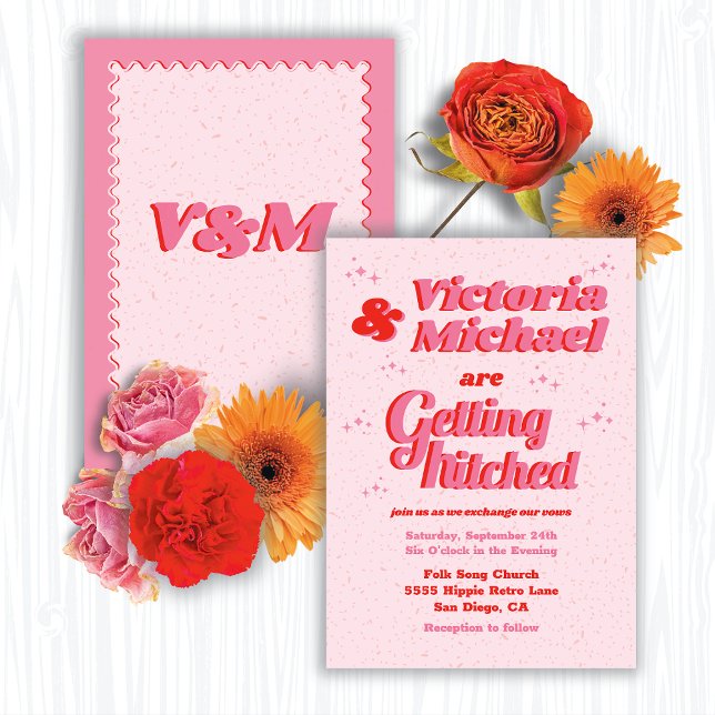 Invitación a casamiento con retro de Hod Rosado (Subido por el creador)