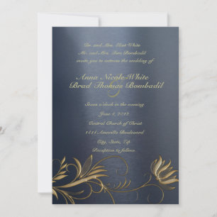 Invitación a casamiento con ungüentos florales azu