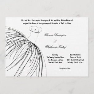 Invitación a casamiento con vestido negro las 7 ho
