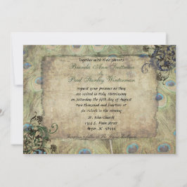 Invitación a casamiento con vinagre de pavo real