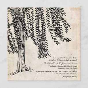 Invitación a casamiento de árbol salvaje negro vin
