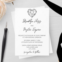 Invitación a casamiento de cadenas de corazón