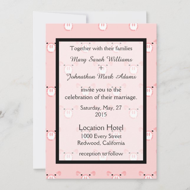 Invitación a casamiento de casamiento de la divers (Anverso)