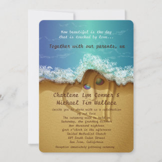 Invitación a casamiento de cascos de playa de 5" x