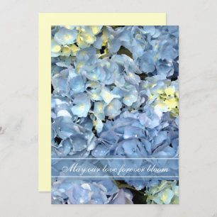 Invitación a casamiento de hidrangea azul