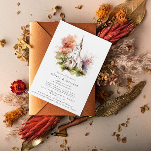 Invitación a casamiento de la capilla de otoño de 