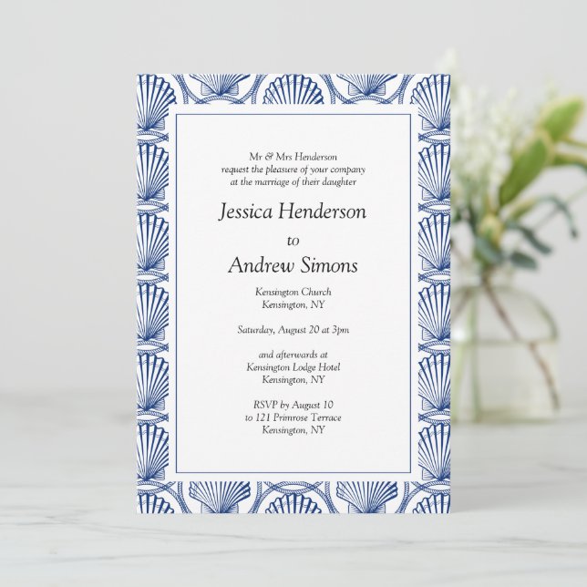 Invitación a casamiento de la marina náutica (Anverso de pie)