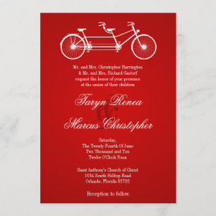 Invitación a casamiento de lino antiguo en bicicle