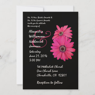 Invitación a casamiento de marea negra y rosa de s