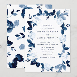 Invitación a casamiento de mariscos florales de ma