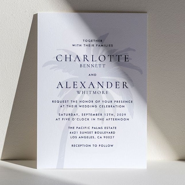 Invitación a casamiento de palmeras tropicales mod (Subido por el creador)