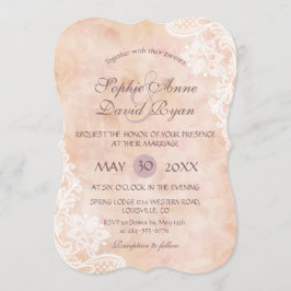 Invitación a casamiento de papel antiguo de Rosas 
