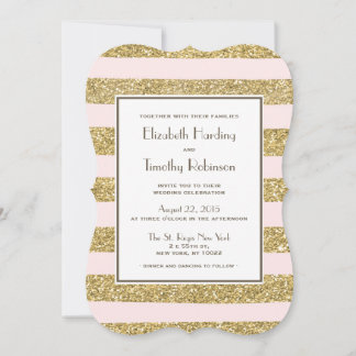 Invitación a casamiento de Purpurina Rubor Gold St