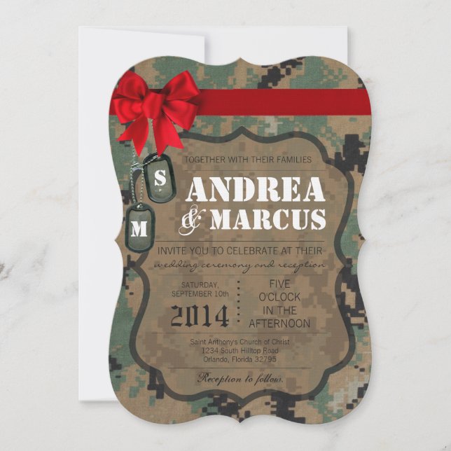 Invitación a casamiento en árbol uniforme DIGITAL  (Anverso)