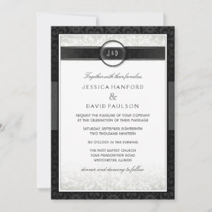 Invitación a casamiento en negro y blanco