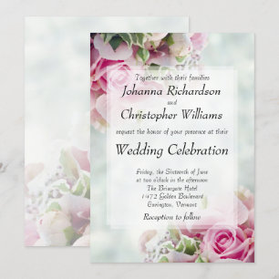 Invitación a casamiento floral de Moda de rosas ní