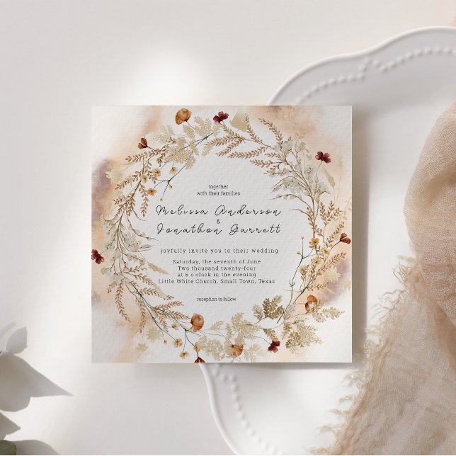 Invitación a casamiento floral vintage (Subido por el creador)