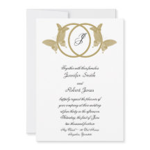 Invitación a casamiento monograma de mariposa de d