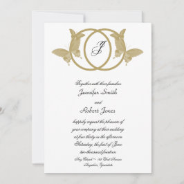 Invitación a casamiento monograma de mariposa de d