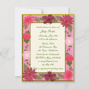 Invitación a casamiento personalizado de flores ro