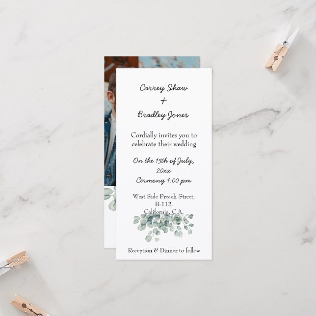 Invitación a casamiento plano personalizado (Anverso/Reverso In Situ)