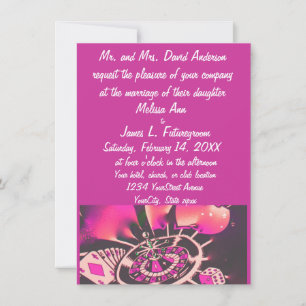 Invitación a casamiento rosada del tema del jugado