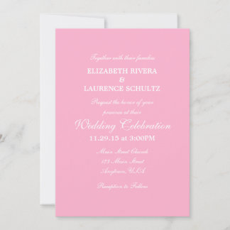 Invitación a casamiento simple rosado